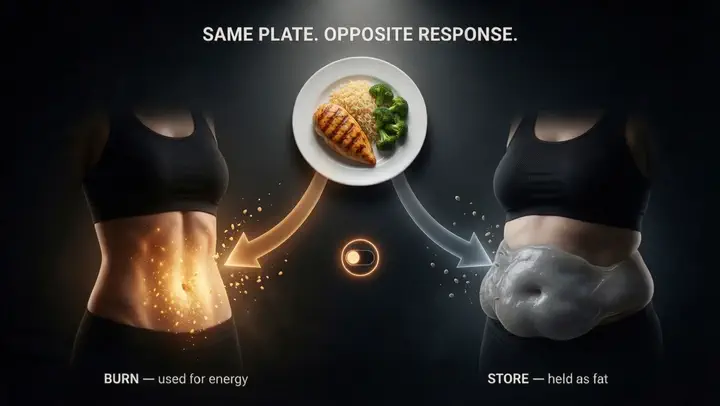Same plate, opposite response: burn or store