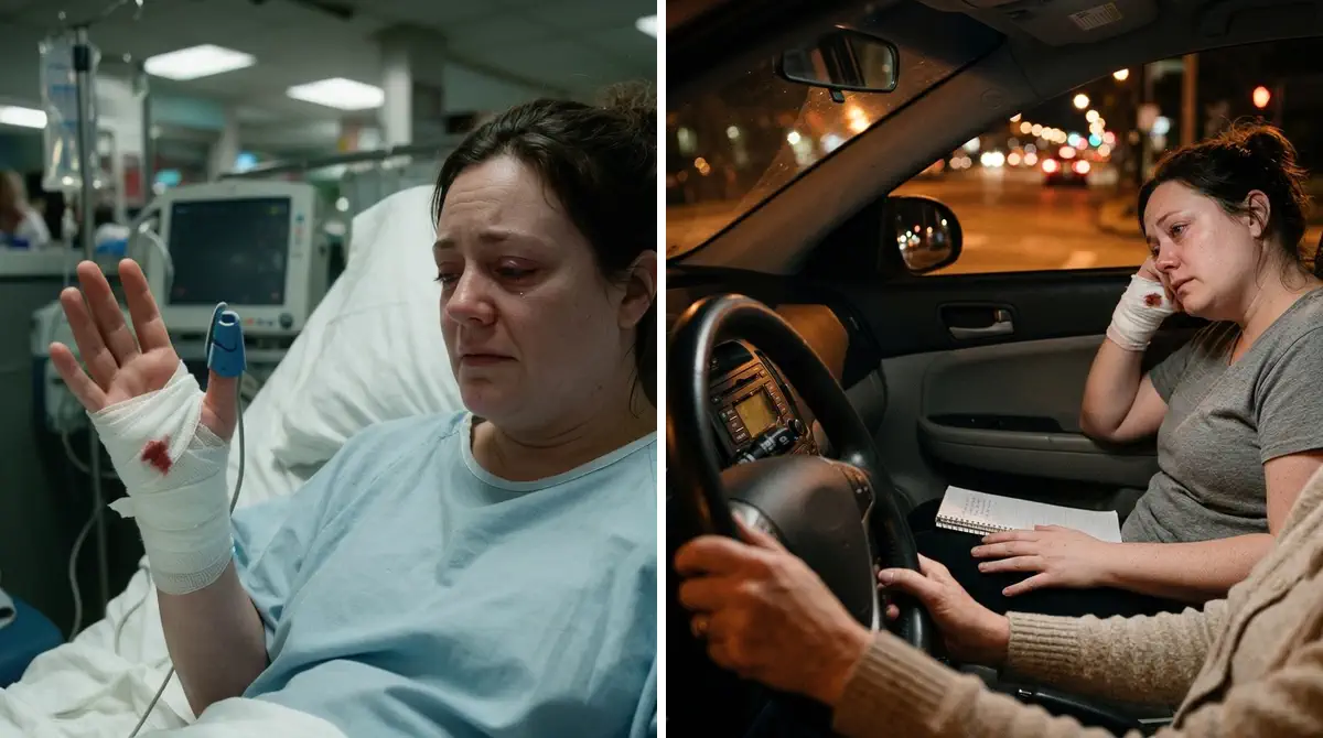 Rachel in the ER, and on the drive home